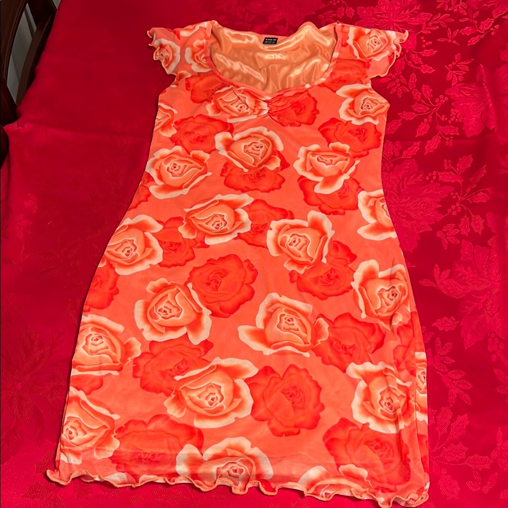 Floral Orange Dress size small
